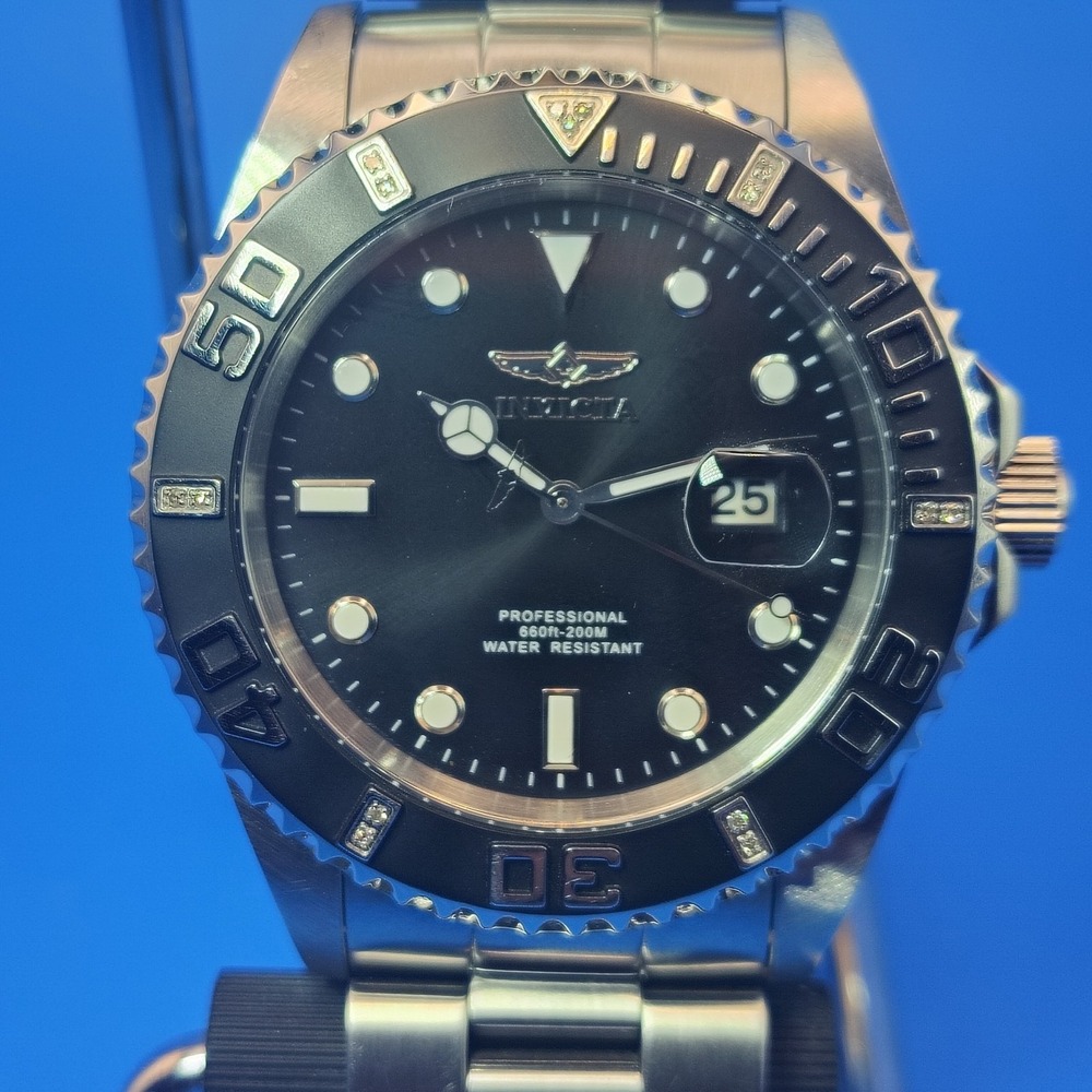 Rare! 2017 Invicta Pro Diver Ceramic Diamond Bezel 42mm Mens Quartz Watch 200M